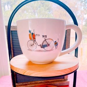 Rae Dunn Black Cats On A Bicycle Halloween 🎃 Mug